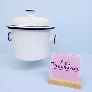 Dansk BISTRO CHRISTIANSHAVN BLUE White Handle Covered 2 Qt Casserole Serving Pot